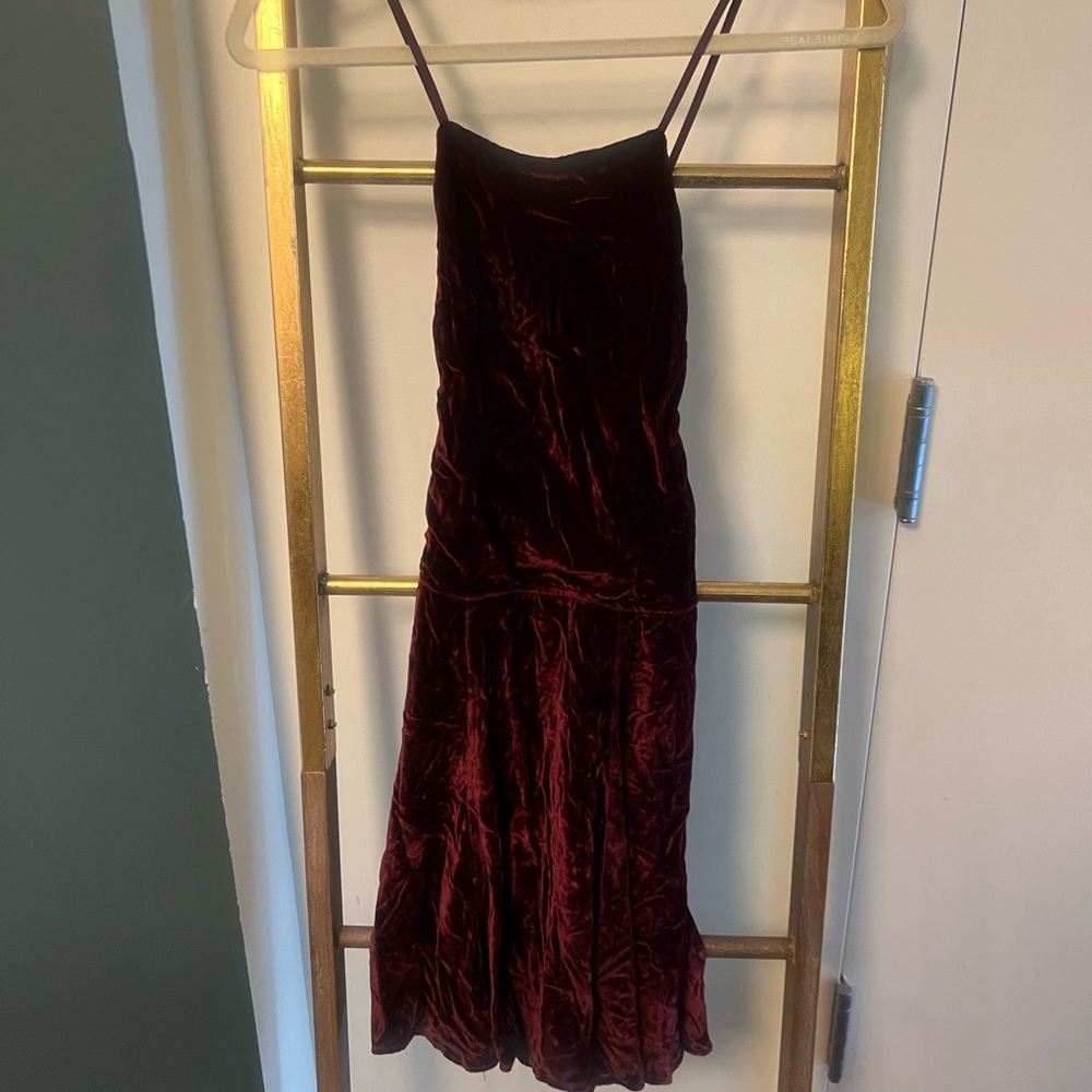 Reformation crushed velvet skater dress
